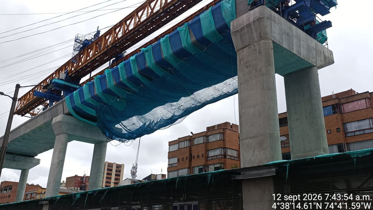 El alcalde Carlos Fernando Galán destacó que ya fueron armados 18 kilómetros de viaducto de la Línea 1 del Metro de Bogotá, tras la instalación de un nuevo vano.