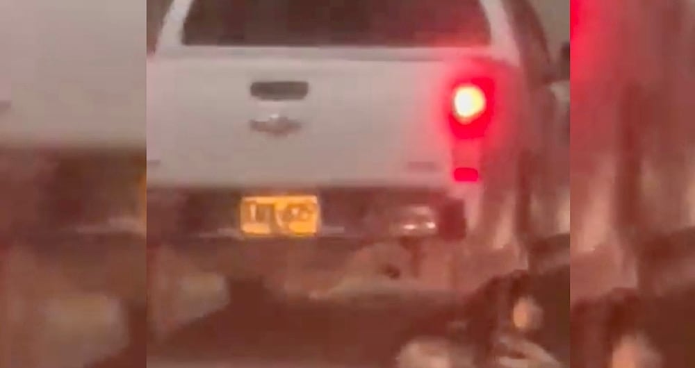 En un video quedó registrado como un conductor arrastraba a un perro a gran velocidad.