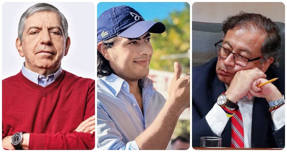 César Gaviria, Nicolás Petro y Gustavo Petro.