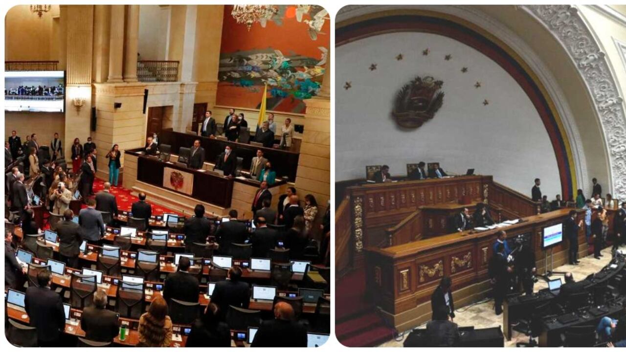 Plenaria de la Cámara de Representantes (Colombia) y sesión de la Asamblea Nacional de Venezuela.