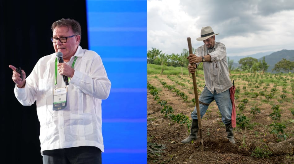Indalecio Dangond, ministro de Agricultura, e imagen de referencia de campesino.