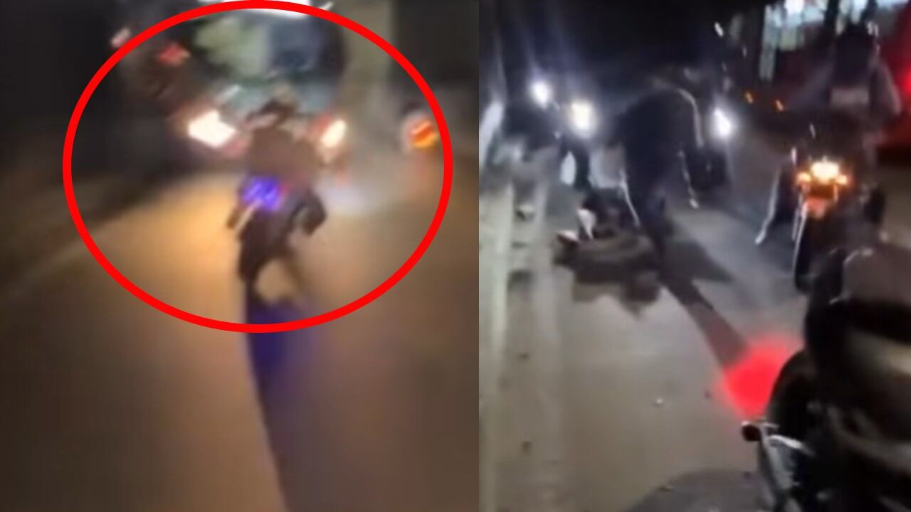 En un intento por evitar el impacto directo, el conductor realizó una maniobra brusca; sin embargo, la motocicleta terminó siendo alcanzada por el bus.