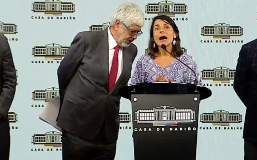 Irene Vélez y Germán Umaña, ministros de Minas y Comercio, respectivamente