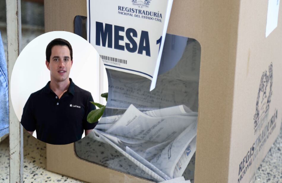 Jerónimo Uribe, hijo del expresidente Álvaro Uribe; e imagen de referencia de elecciones.