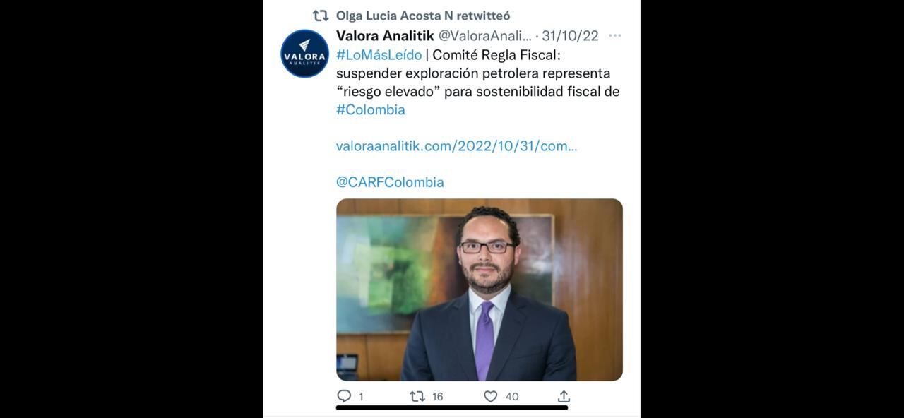Otro de los mensajes que compartió recientemente la nueva integrante del Banco de la República.