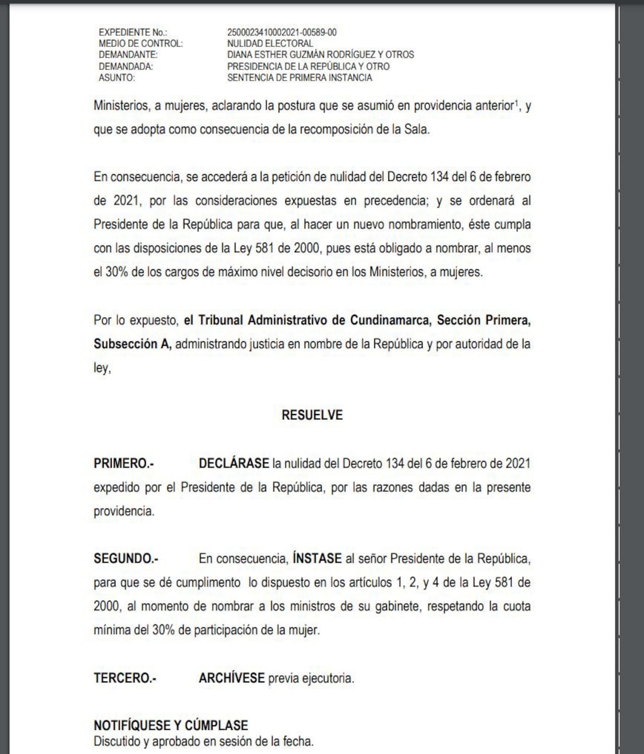 Diego Molano podrá presentar un recurso ante el Consejo de Estado.