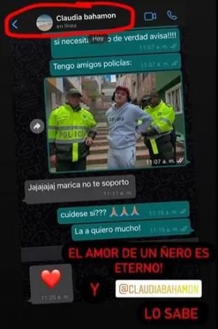 Broma de Hassam a Claudia Bahamon