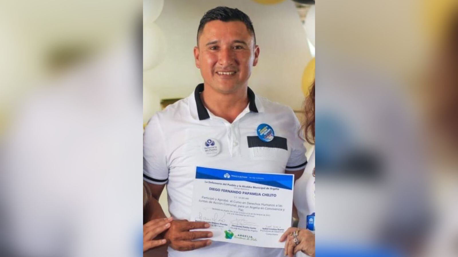 Diego Fernando Papamija Chilito fue asesinado por hombres armados.