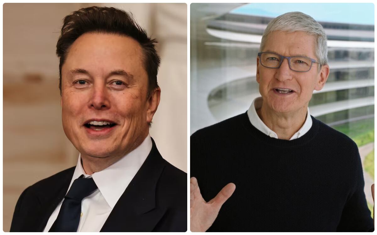 Elon Musk y Tim Cook.