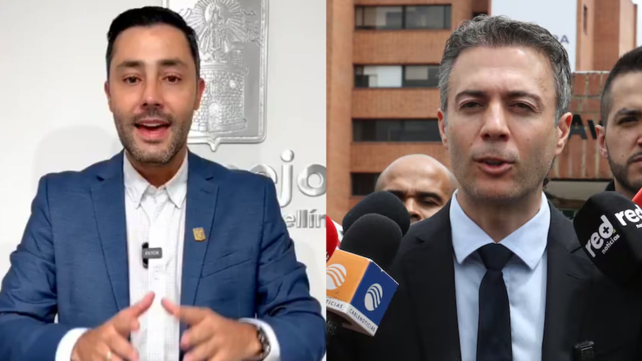 Sebastián López, presidente del Concejo de Medellín, y Daniel Quintero, exalcalde de Medellín.