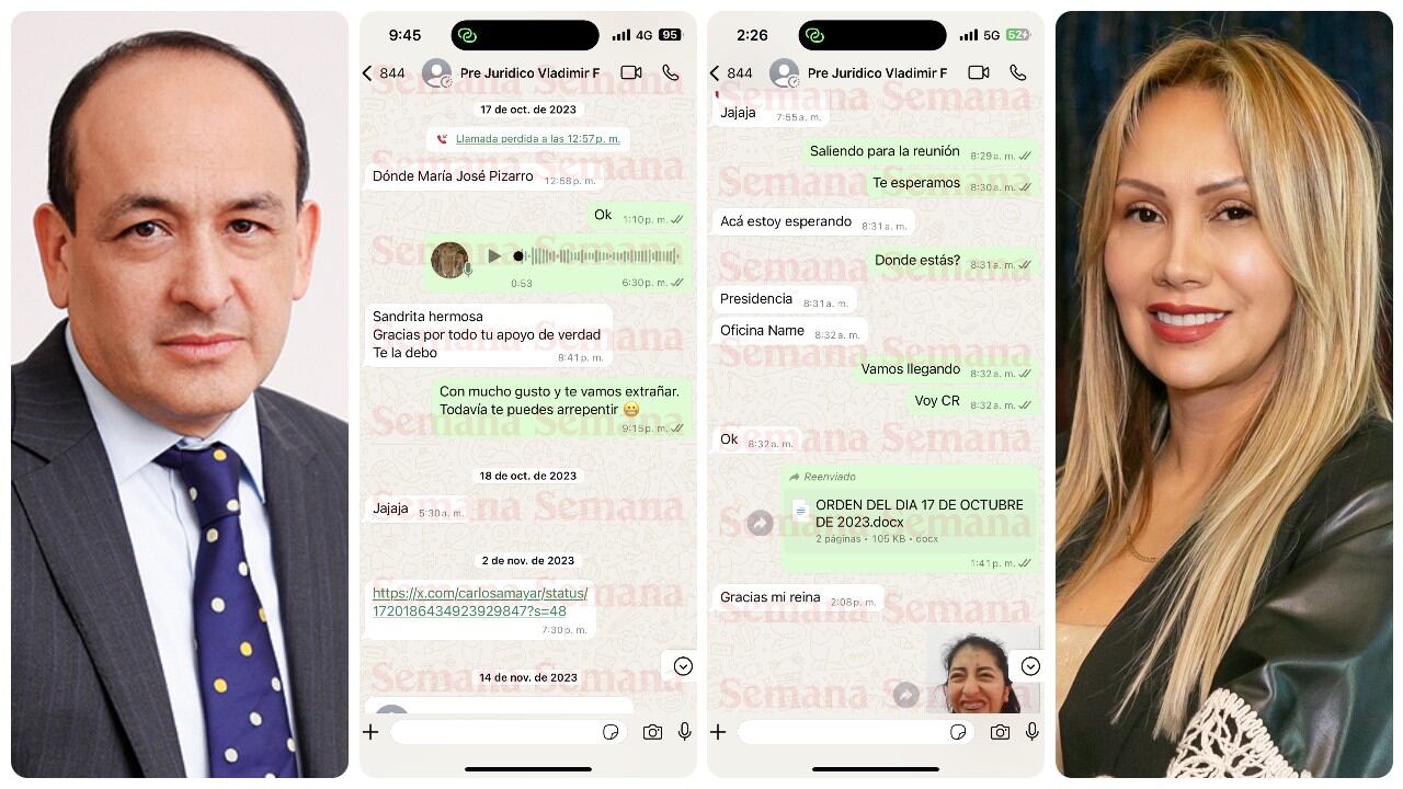 El magistrado de la Corte Constitucional, Vladimir Fernández, y la exconsejera Sandra Ortiz.