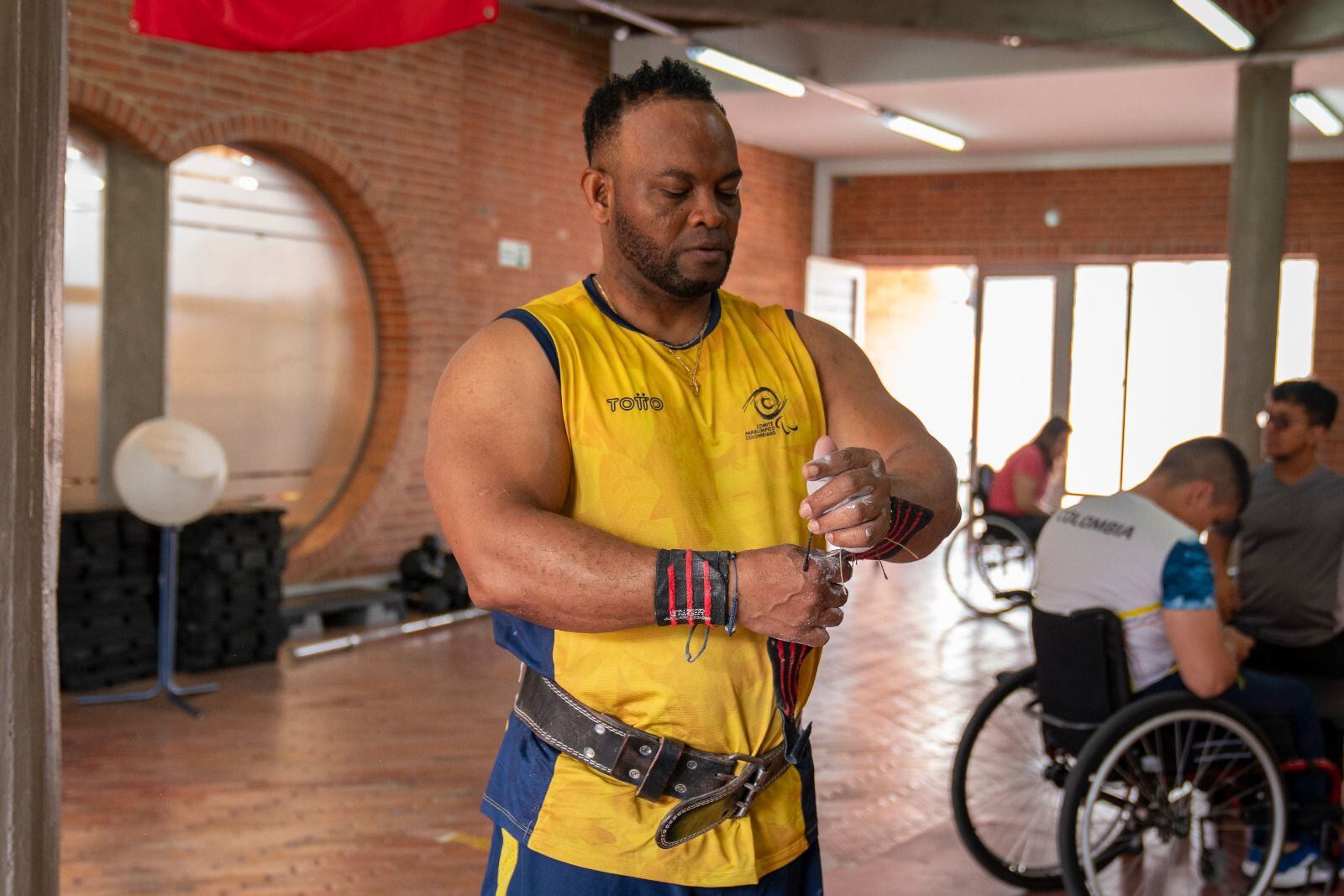 Sargento retirado Fabio Torres Silva, durante su entrenamiento diario.