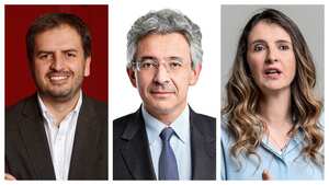 De izquierda a derecha: Andrés Forero, Enrique Gómez y Paloma Valencia.