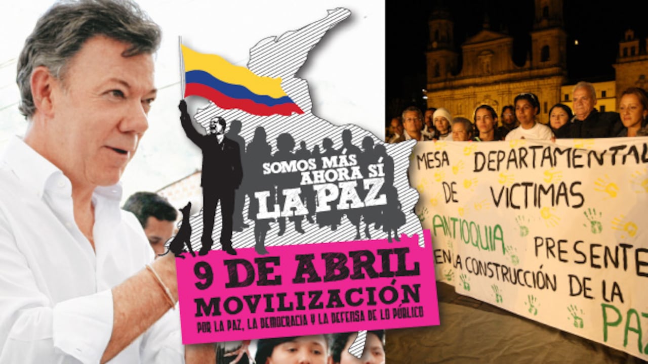 Con su participación en la movilización del 9 de abril junto a sectores de izquierda, el presidente Juan Manuel Santos busca llevar la agenda de la paz a las calles.