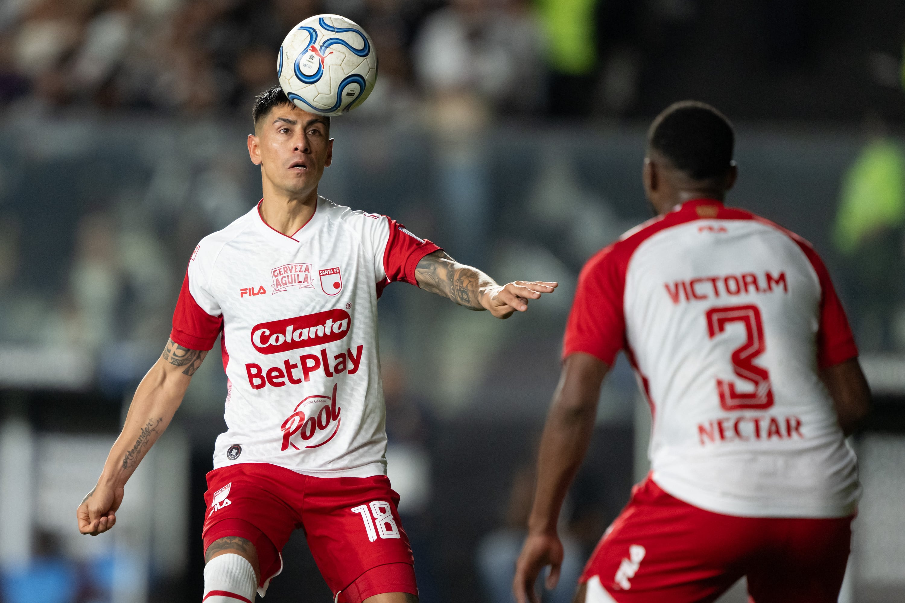 RJ - RIO DE JANEIRO - 09/15/2026 - COPA SUDAMERICANA 2026, VASCO x SANTA FE - Oliveira, Santa Fe player, during a match against Vasco at Sao Januario stadium for the Copa Sudamericana 2026 championship. Photo: Jorge Rodrigues/AGIF (Photo by Jorge Rodrigues / AGIF via AFP)