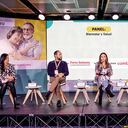 Lucy Libreros, editora de Gente y Vida Moderna de SEMANA; José Santacruz, director del Instituto de Envejecimiento de la Universidad Javeriana; Lina González, líder de Salud y Bienestar de la Fundación Saldarriaga Concha; Martha Pareja, responsable de Atracción Públicos de Comfama, y Víctor Saravia, senior medical manager vaccines de GSK.