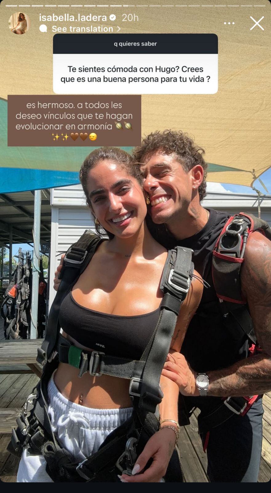 Isabella Ladera respondió cómo se siente con su actual pareja, Hugo García.