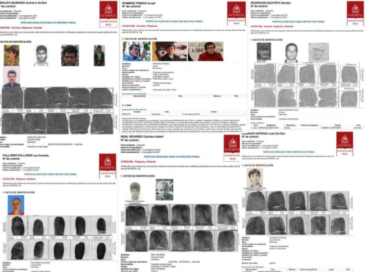 La Policía confirmó que otros siete integrantes del ELN, vinculados al atentado a la Escuela de Cadetes General Santander, tienen orden de captura internacional de Interpol.