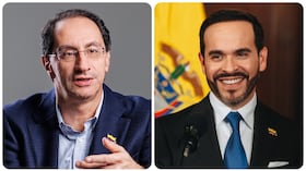 El vicepresidente José Manuel Restrepo y el presidente de la República, Abelardo De La Espriella.