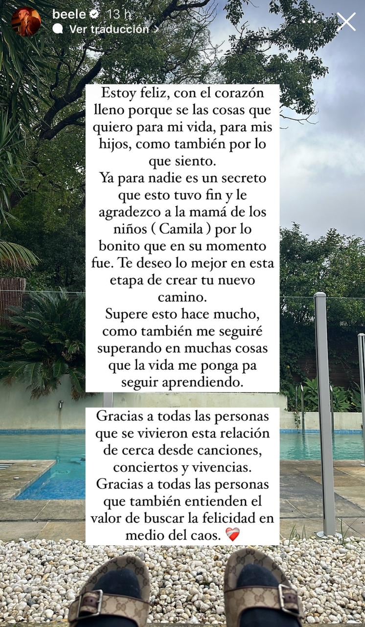 Beéle se pronunció luego de polémica por infidelidad.