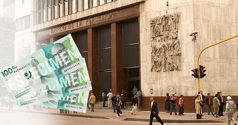 Banco de la República y billete de $100.000