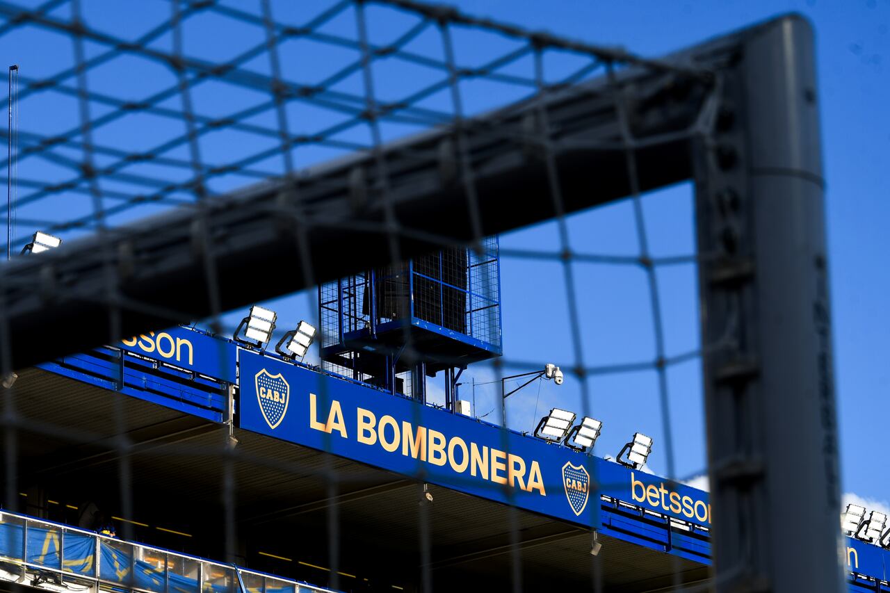 BUENOS AIRES, ARGENTINA - DECEMBER 14: View of the 'La Bombonera' sign at Alberto J. Armando stadium prior Liga Profesional 2024 match between Boca Juniors and Independiente on December 14, 2024 in Buenos Aires, Argentina. (Photo by Gustavo Garello/Getty Images)