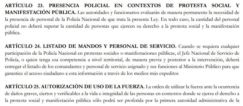 Proyecto de ley estatutaria para dar garantía a la protesta y la movilización social.
