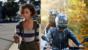 Ladrones motorizados rapan los telefonos de sus víctimas en la calle.