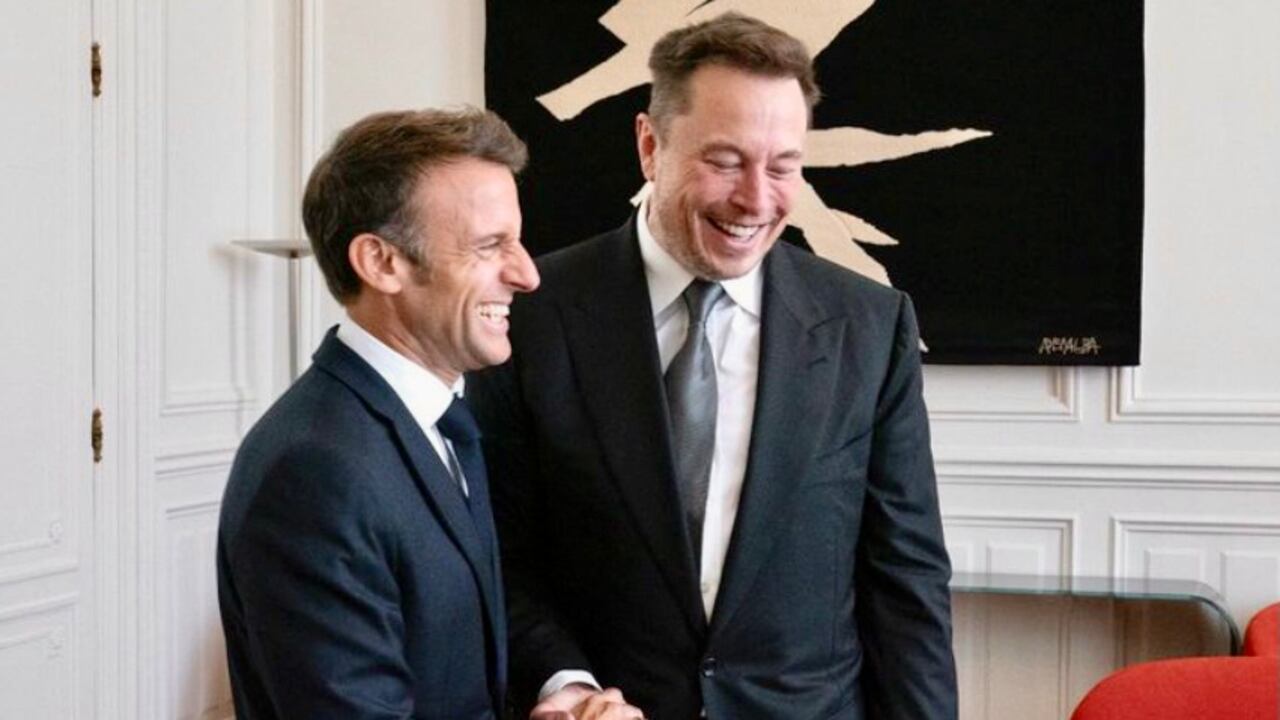 Macron y Elon Musk. Foto: @emmanuelmadron