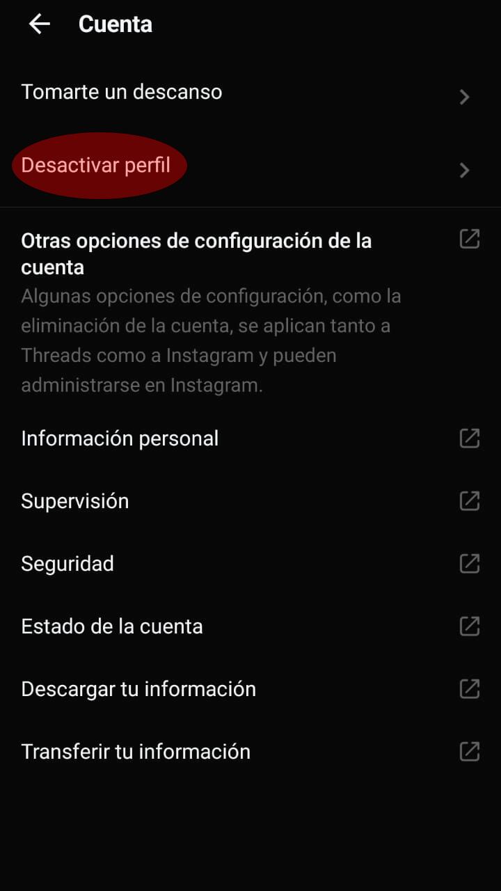 Threads cuenta con una opción para eliminar el perfil sin perder la cuenta de Instagram.