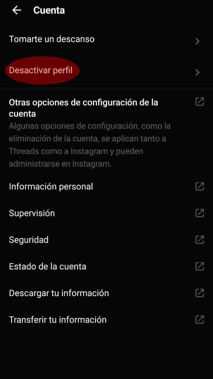 Threads cuenta con una opción para eliminar el perfil sin perder la cuenta de Instagram.