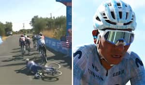 Nairo Quintana rozó una caída grave en la Vuelta a España 2024