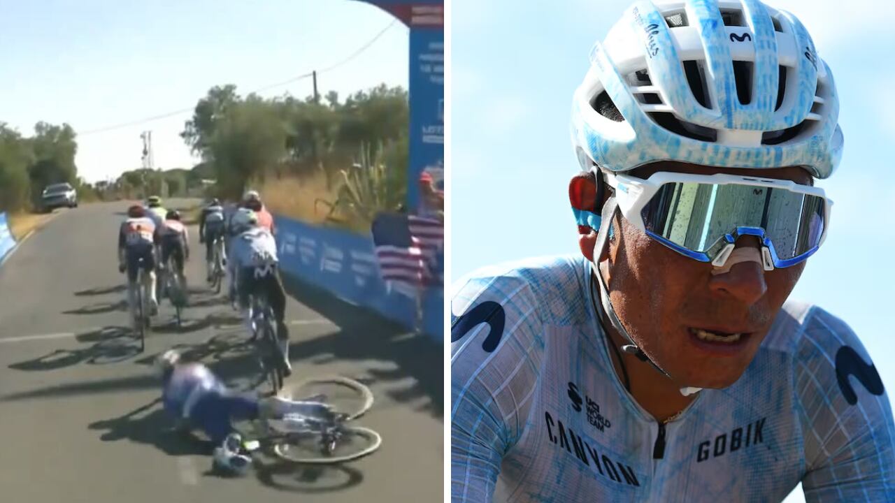 Nairo Quintana rozó una caída grave en la Vuelta a España 2024