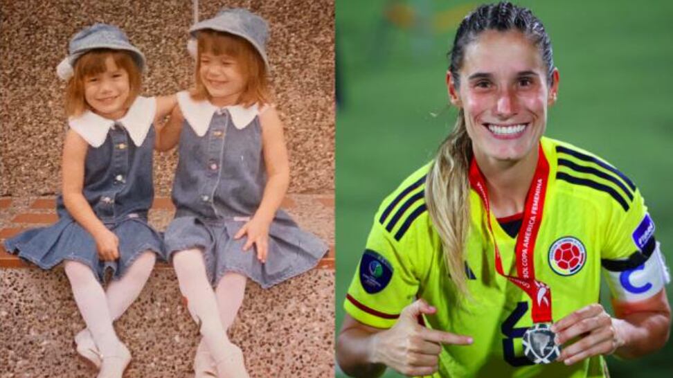 Daniela Montoya con su hermana en la infancia