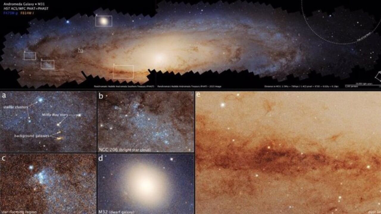 Hubble revela cientos de millones de estrellas en Andrómeda.