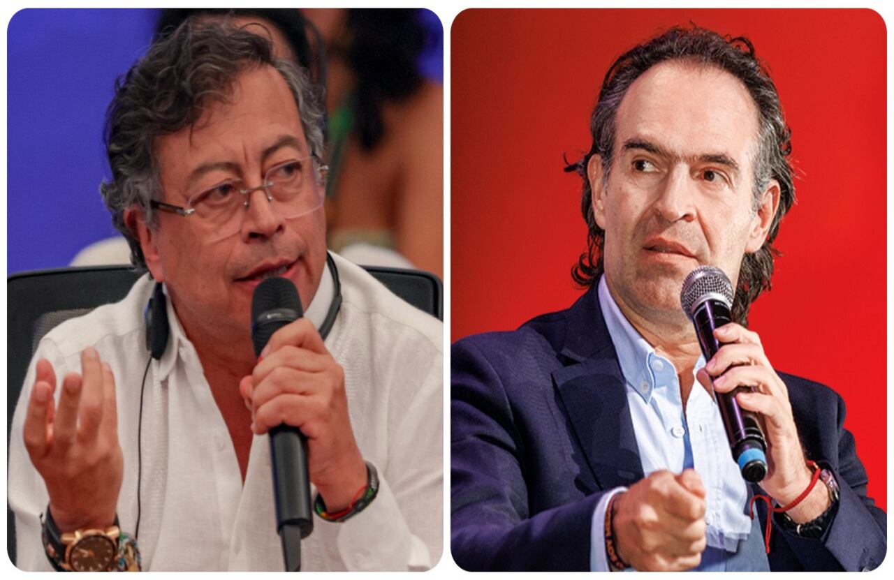 El presidente de Colombia, Gustavo Petro, y el alcalde de Medellín, Federico Gutiérrez.