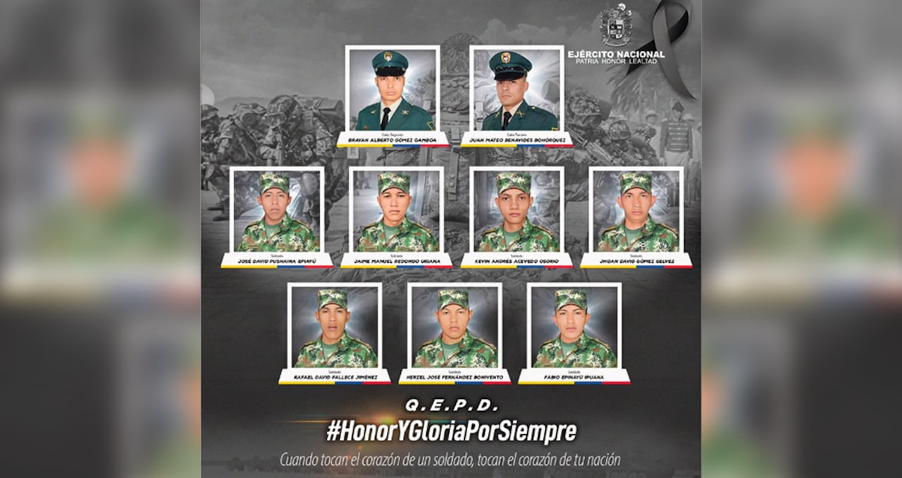 El ELN asesinó cobardemente a nueve héroes del Ejército Nacional. Mientras que unos guerrilleros hablan de paz, otros planean una masacre y queda claro que no tienen voluntad de paz ni existe unidad de mando en esa organización criminal.