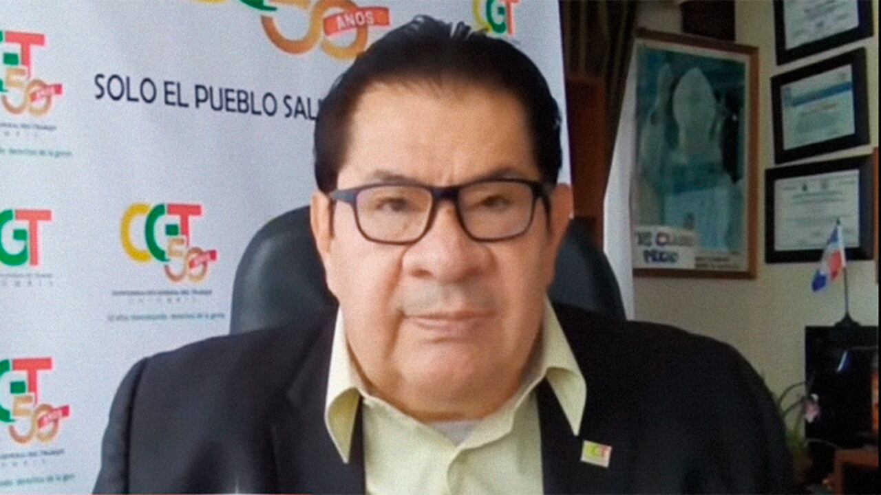 Percy Oyola, presidente de la CGT y uno de los organizadores de la marcha en favor de Gustavo Petro.