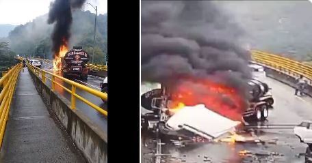 Vía al Llano está cerrada por un accidente de tránsito