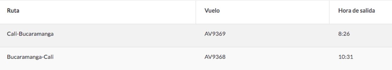 Horario de ruta
