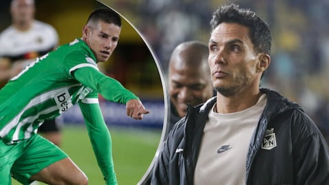 Lucas González (der.) tomo decisión sobre James Rodríguez (izq.) para el juego contra Boyacá Chicó.