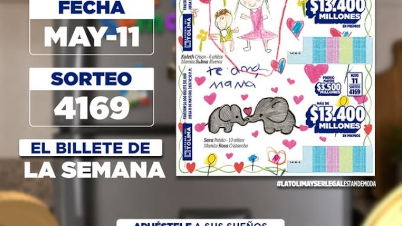 Lotería del Tolima del 11 de mayo.