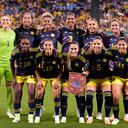 Las jugadoras de Colombia posan antes del partido de fútbol del Grupo H de la Copa Mundial Femenina entre Alemania y Colombia en el Estadio de Fútbol de Sídney, en Sídney, Australia, el domingo 30 de julio de 2023. (Foto AP/Mark Baker)