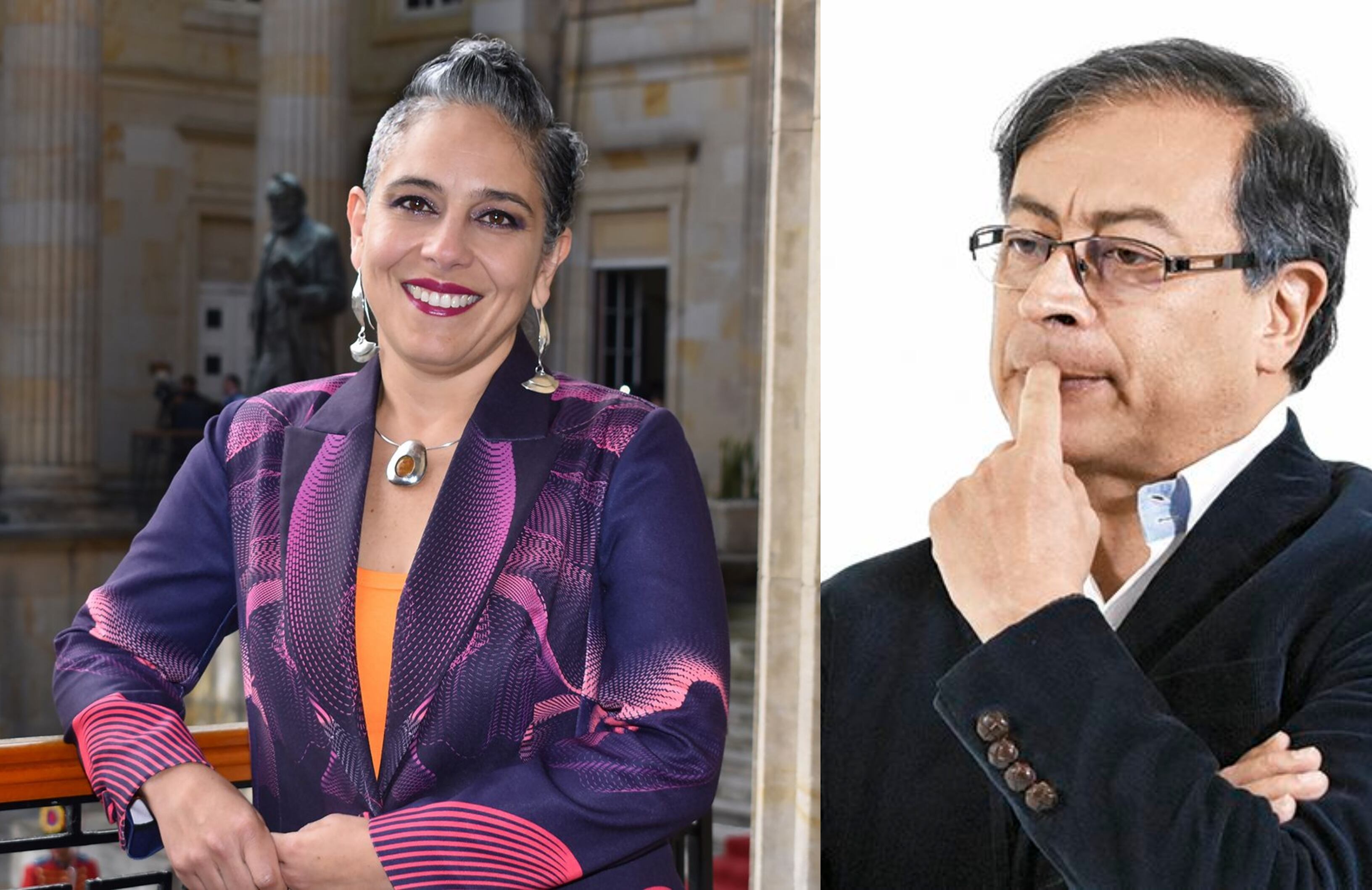 La senadora María José Pizarro y el presidente Gustavo Petro.