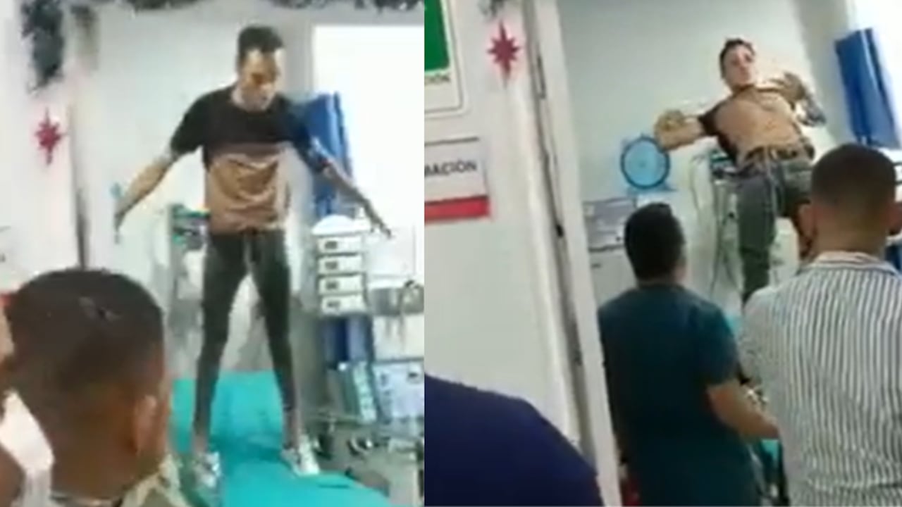 Los movimientos de un hombre que causan pánico en Barranquilla. Foto captura de pantalla - Video divulgado en redes sociales.