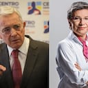 Álvaro Uribe y Claudia López.