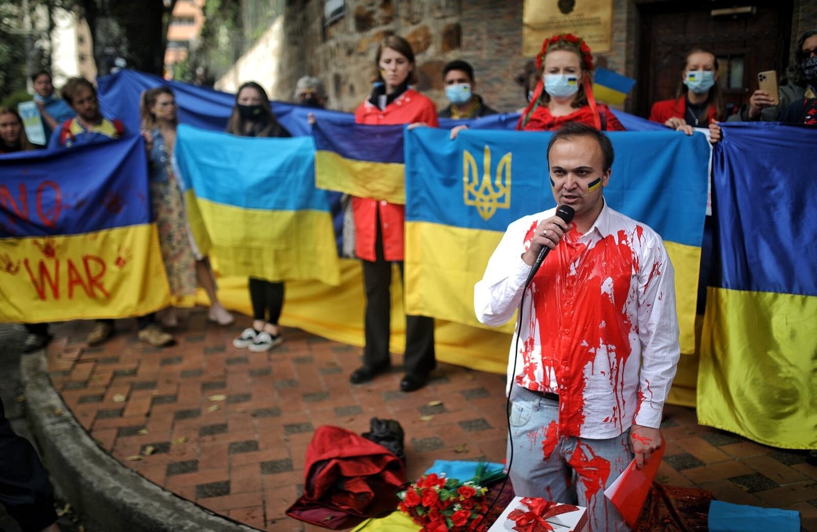 Protestas en la Embajada de Rusia en Bogotá, Ciudadanos de Ucrania