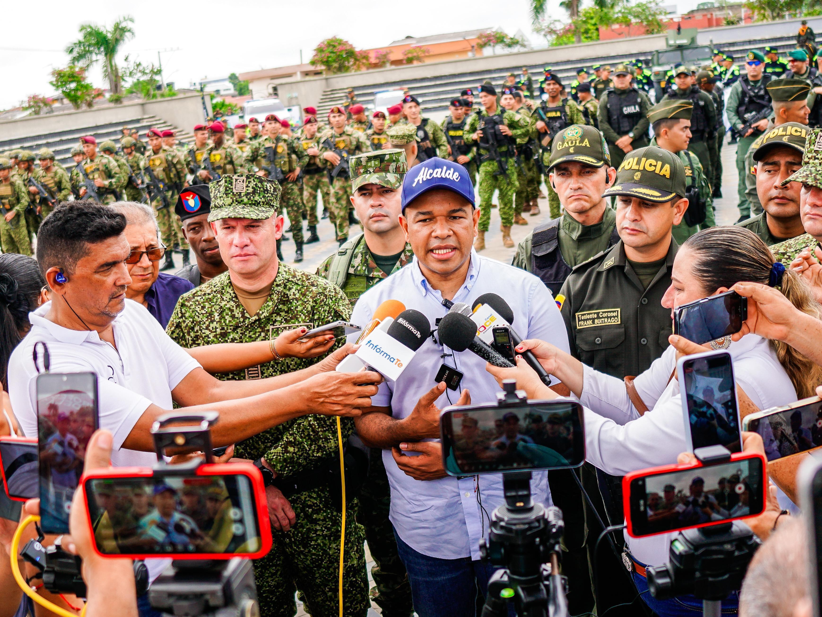 Yahir Acuña durante el balance de seguridad en Sincelejo.