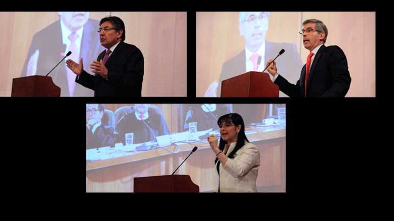 Néstor Humberto Martínez, Yesid Reyes y Mónica Cifuentes. Foto: José Luis Cubillos / Corte Suprema