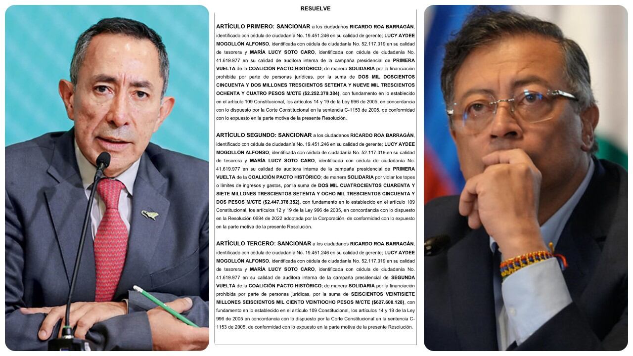 El CNE formuló cargos definitivos contra Ricardo Roa por la campaña presidencial de Gustavo Petro.